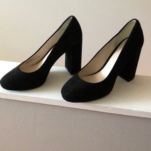 Black suede cole haan heels